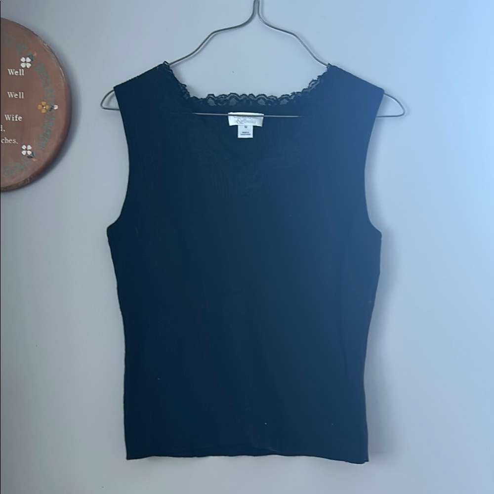 Elegant Black Lace Trim Top
